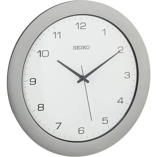 Horloge Murale Bureau Seiko, Argenté, Design Élégant - Vue principale