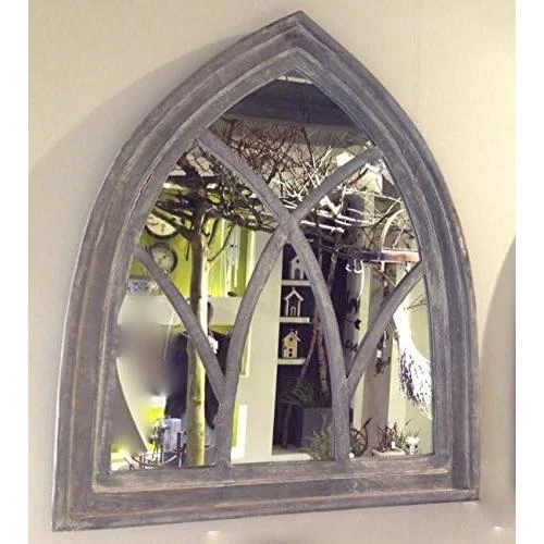 Miroir mural décoratif vintage, cadre en bois élégant - Vue principale