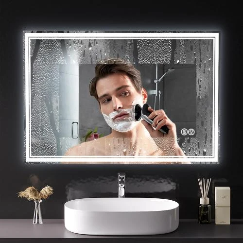 Miroir salle de bain LED Lvifur, anti-buée, 3 couleurs - Vue principale