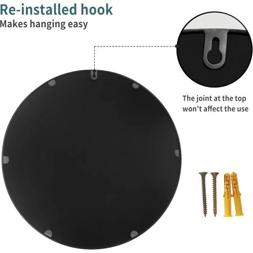 Zoom sur Miroir mural rond bronze, moderne, décoratif intérieur
