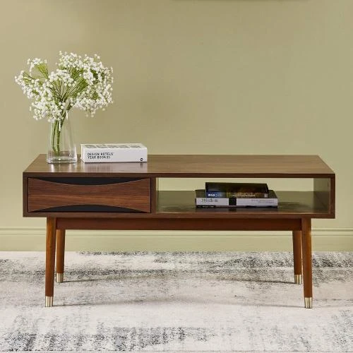 Détail de Table Basse Salon Bois Moderne Milieu Siècle Dawson