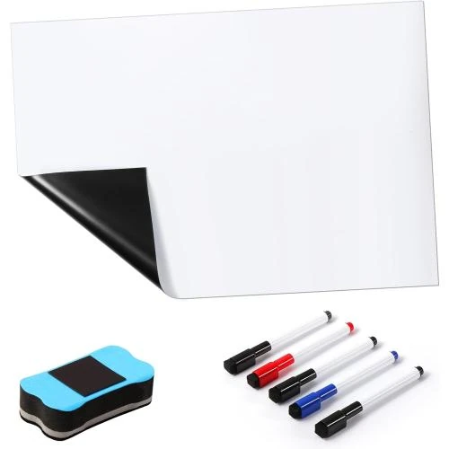 Tableau Blanc Magnétique Effaçable, Frigo, 5 Stylos, Effaceur - Vue principale