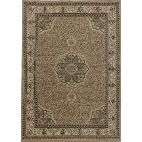 Détail de Tapis Beige Oriental Carpetsale24, Poils Ras, Salon, Couloir