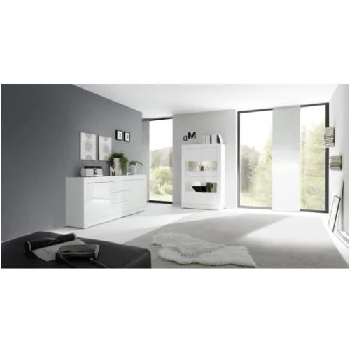 Détail de Buffet Basic 2 Portes, 3 Tiroirs, Blanc Brillant