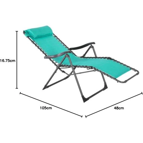 Détail de Fauteuil Jardin Relax SILOS, Texaline, Vert Émeraude