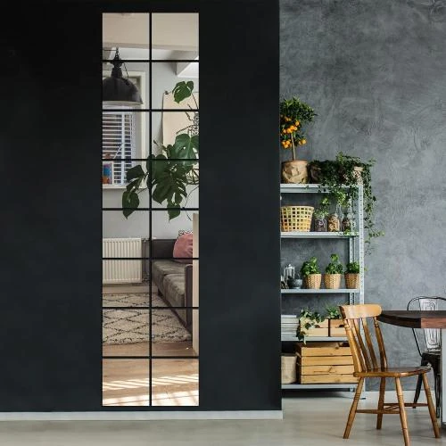 Zoom sur Miroirs carrés en verre, lot de 16, décoration moderne
