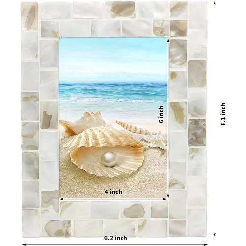 Détail de Cadre photo vintage Woramuk, style naturel, blanc