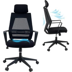 Chaise de Bureau Ergonomique KLIM K300, Coussins Doux, Noir