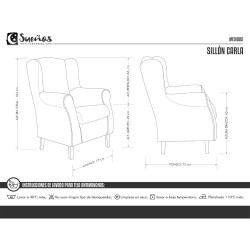 Fauteuil oreilles tissu anti-taches beige SUENOSZZZ en situation