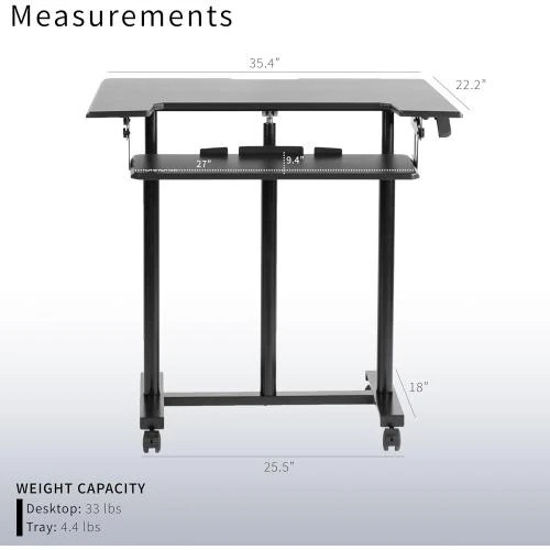Zoom sur Bureau Metal Noir VIVO, Design Moderne, Ergonomique
