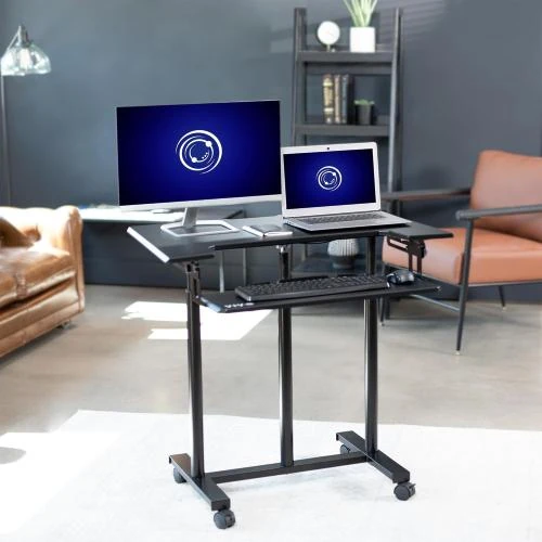 Détail de Bureau Metal Noir VIVO, Design Moderne, Ergonomique