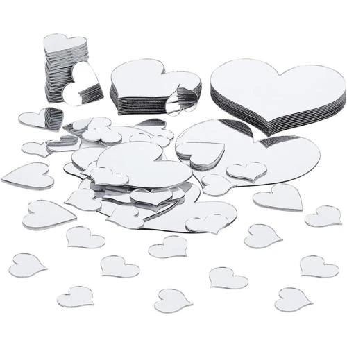 PH PandaHall 100pcs Miroirs Coeur Adhesifs Decoration - Vue principale