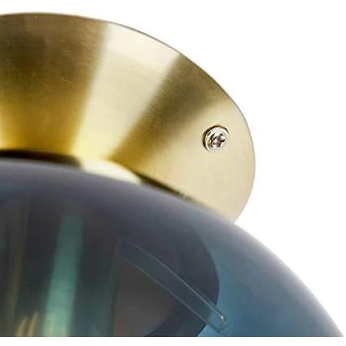 Zoom sur Plafonnier Art Deco 1 lumière, bleu, éclairage intérieur