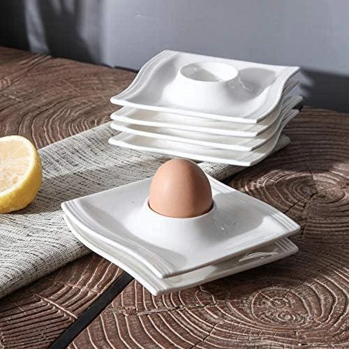 Zoom sur MALACASA Service de Table Flora, 42pcs Porcelaine Blanc