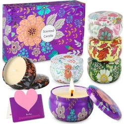 Bougies parfumées cire soja naturelle, 6 pièces, aromathérapie