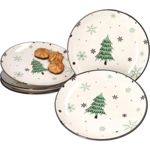 MamboCat Assiettes Gâteaux Sapin Noël, Lot 6 pièces - Vue principale