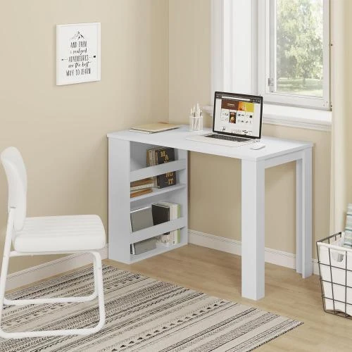 Détail de Bureau eSituro Blanc, Rangement, Poste de Travail, Etagères