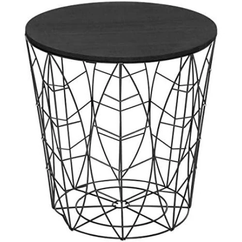 Table d'appoint Atmosphera Kumi, design feuille noire, décoration moderne - Vue principale
