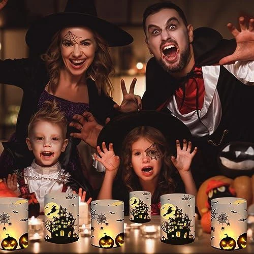 Zoom sur Lanterne Halloween, Citrouille, Chauve-souris, Décoration Intérieure
