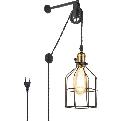 Applique Murale Vintage Industrielle B·LED Barcelona, Noir - Vue principale