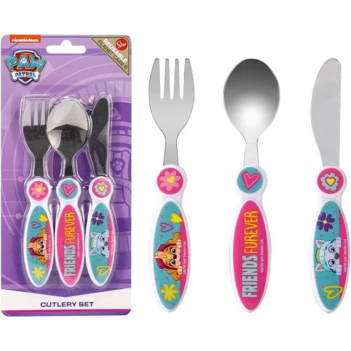 Zoom sur Paw Patrol Couverts Enfant 3 Pièces, Couteau, Fourchette, Cuillère