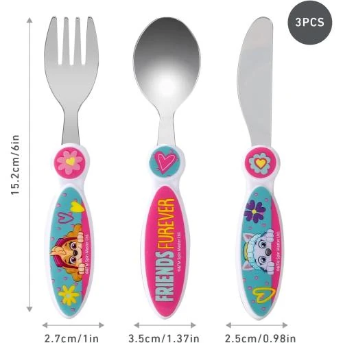 Détail de Paw Patrol Couverts Enfant 3 Pièces, Couteau, Fourchette, Cuillère