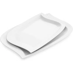 MALACASA Elvira, Assiettes Plates Porcelaine Rectangulaires