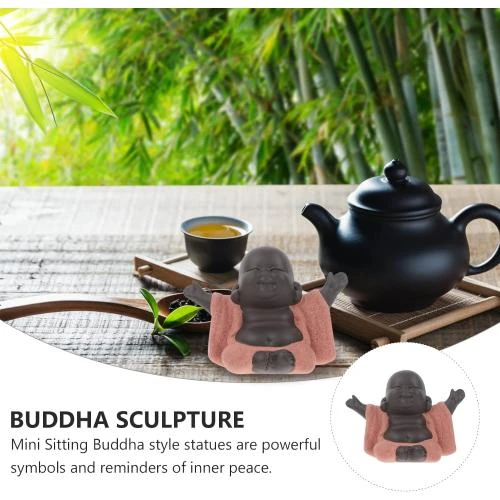 Zoom sur Healifty Statuette Bouddha assis, sculpture Feng Shui