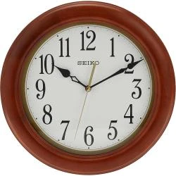 Horloge Murale Classique Ronde Bois Marron Seiko