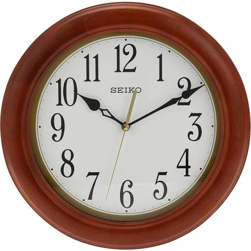 Horloge Murale Classique Ronde Bois Marron Seiko - Vue principale