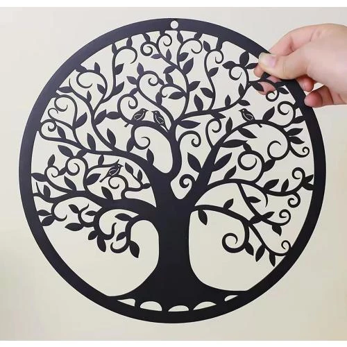 Décoration murale arbre de vie métal noir suspendue - Vue principale