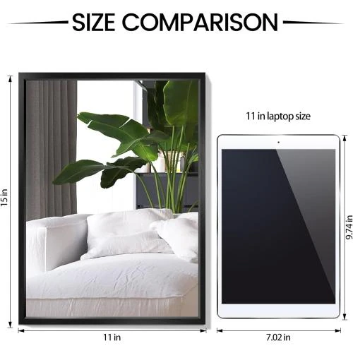 Détail de Miroir salle de bain URnicehome, cadre métal noir, décoratif