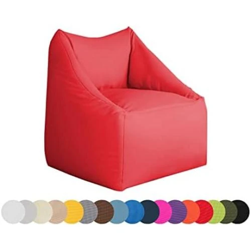 Pouf Fauteuil Enfants Intérieur Extérieur Dossier Rouge Confortable - Vue principale