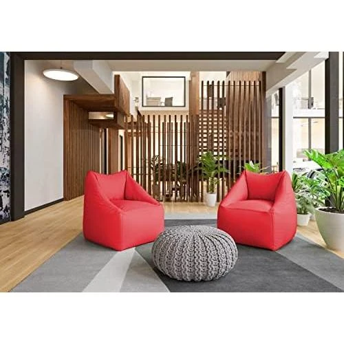 Détail de Pouf Fauteuil Enfants Intérieur Extérieur Dossier Rouge Confortable