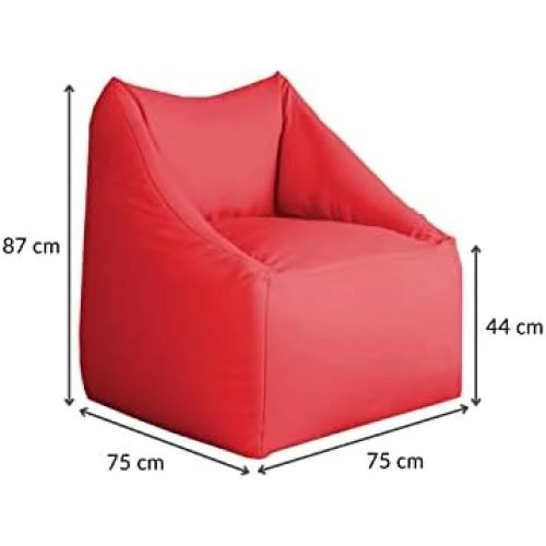 Zoom sur Pouf Fauteuil Enfants Intérieur Extérieur Dossier Rouge Confortable