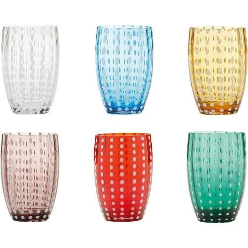 Tumbler en Verre Coloré Fait Main, Set 6 Pièces - Vue principale
