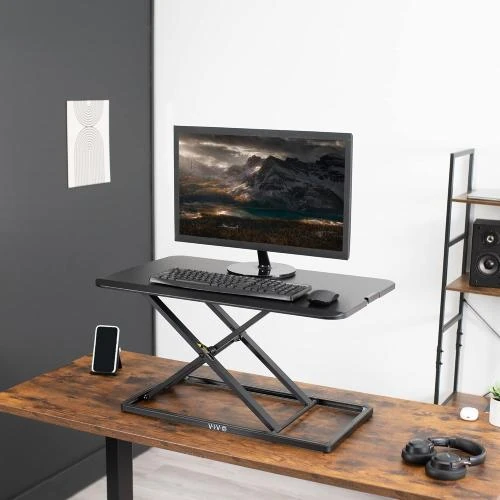 Détail de VIVO Convertisseur Bureau Acier Allié Noir Ergonomique