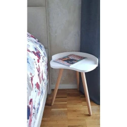 Table d'appoint Scandinave Narvik CLP, Bois, Blanc