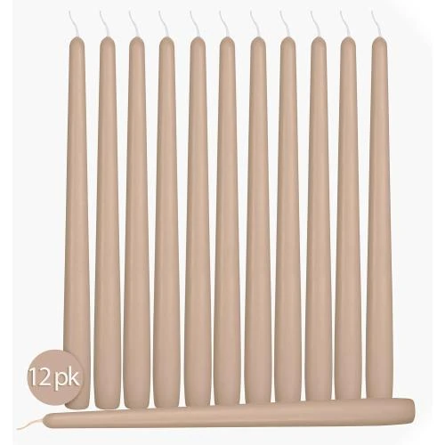Détail de Bougies Coniques Non Parfumées Hyoola, Beige Sahara, 12 pièces