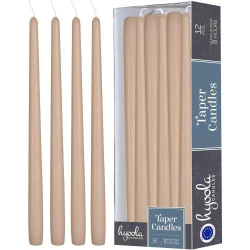 Bougies Coniques Non Parfumées Hyoola, Beige Sahara, 12 pièces