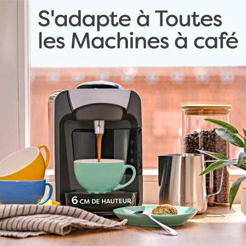Détail de Tasses Cappuccino Ceramique Colorée, Soucoupes, Boite Cadeau