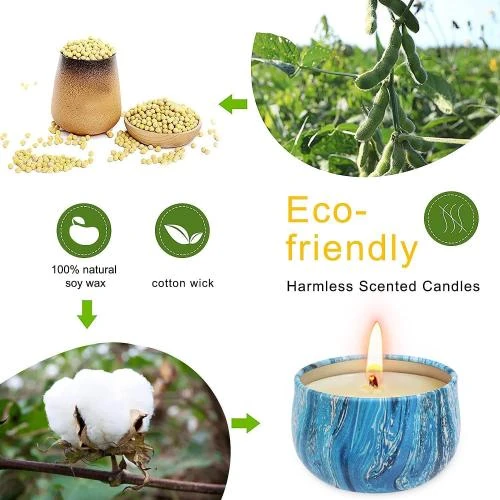 Zoom sur Bougies parfumées VICBAY, cire soja, cadeau femme Noël