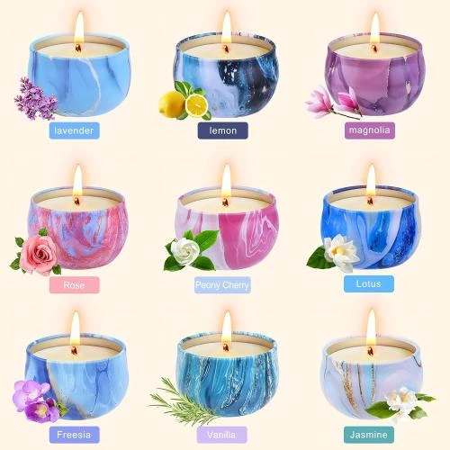 Détail de Bougies parfumées VICBAY, cire soja, cadeau femme Noël