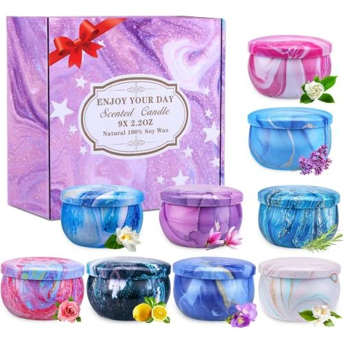 Bougies parfumées VICBAY, cire soja, cadeau femme Noël - Vue principale