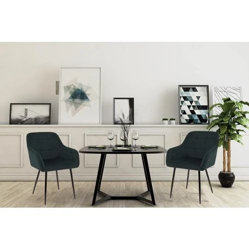 Détail de Chaises Salle à Manger Velours Vert Lot de 4, Modernes