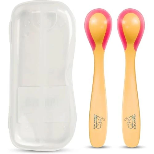 Cuillères de détente enfants, silicone orange, 2 pièces - Vue principale