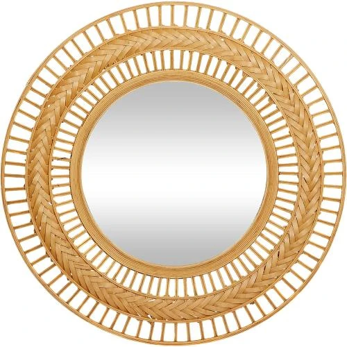 Détail de Miroir Mural Deco 79, Marron, Élégance et Style