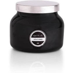 Bougie Volcan Capri Blue, pot noir, 226,8 gram