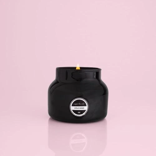 Détail de Bougie Volcan Capri Blue, pot noir, 226,8 gram