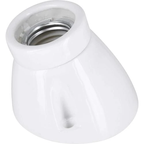 Lampe encastrable porcelaine E27, vernis blanc HAVA - Vue principale